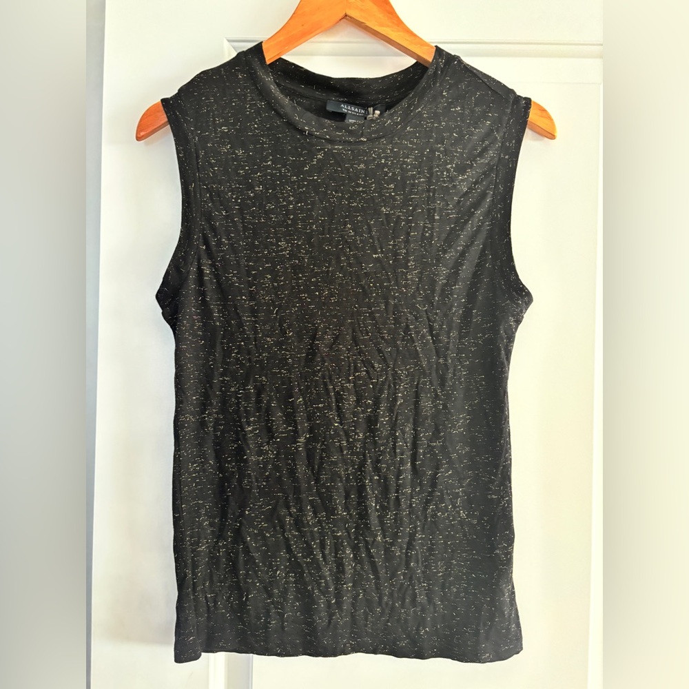 NWT All Saints Imogen Shimmer Sleeveless Tank Top - Picture 2 of 10